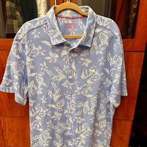 Tommy Bahama Blue and White Casual Button Down Shirt